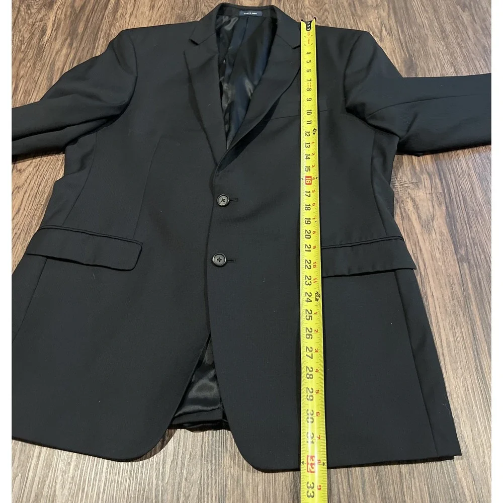Ralph Ralph Lauren Blazer Men 44L Long Black Pinstriped Wool Sport Coat